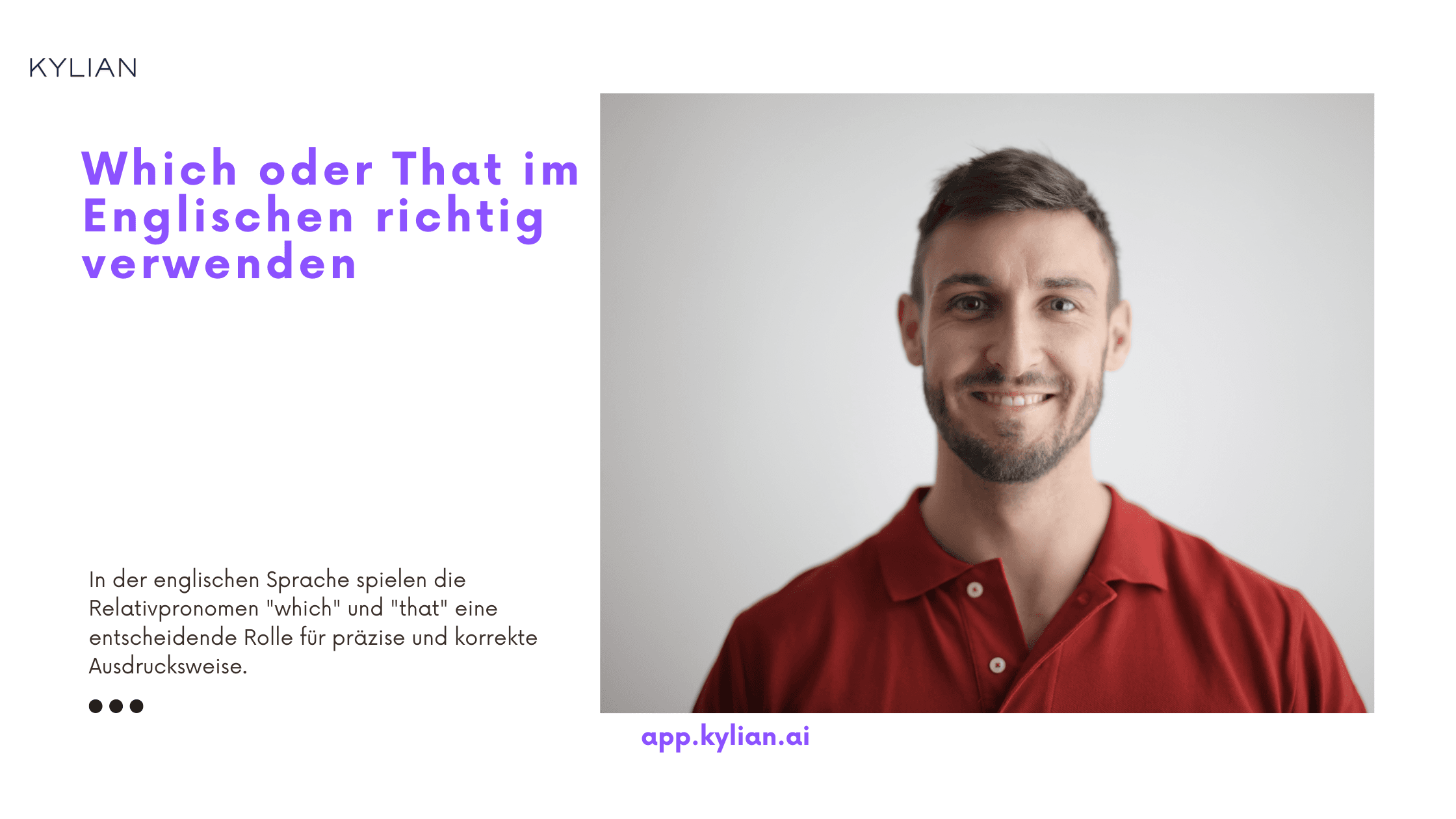 Which oder That im Englischen richtig verwenden