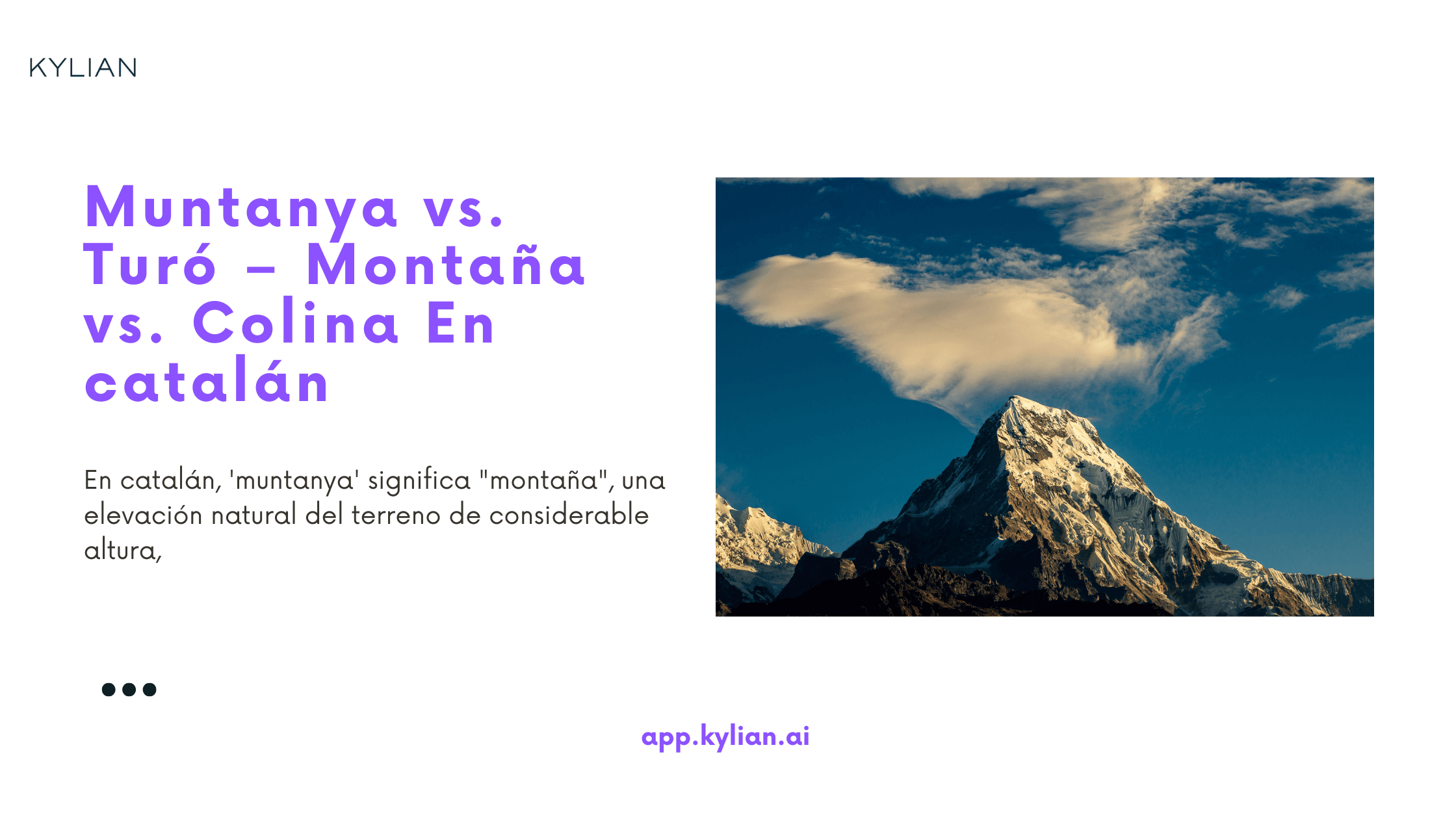 Muntanya vs. Turó – Montaña vs. Colina En catalán