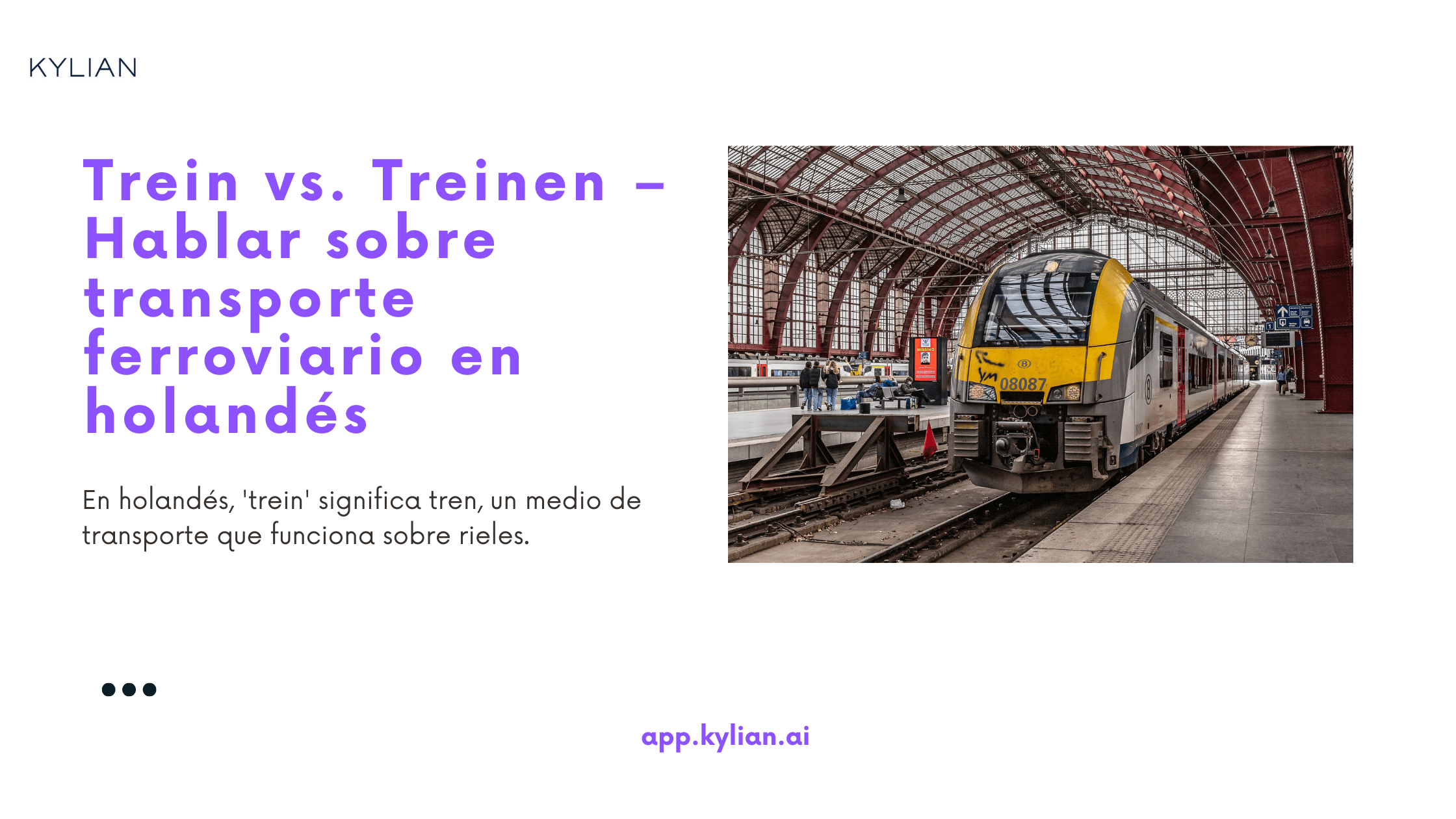 Trein vs. Treinen – Hablar sobre transporte ferroviario en holandés