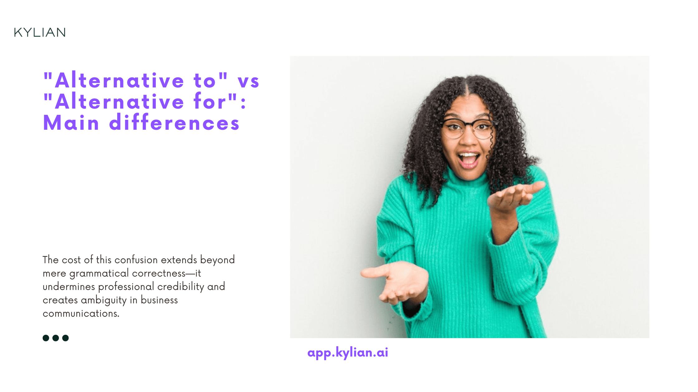 "Alternative to" vs "Alternative for": Main differences