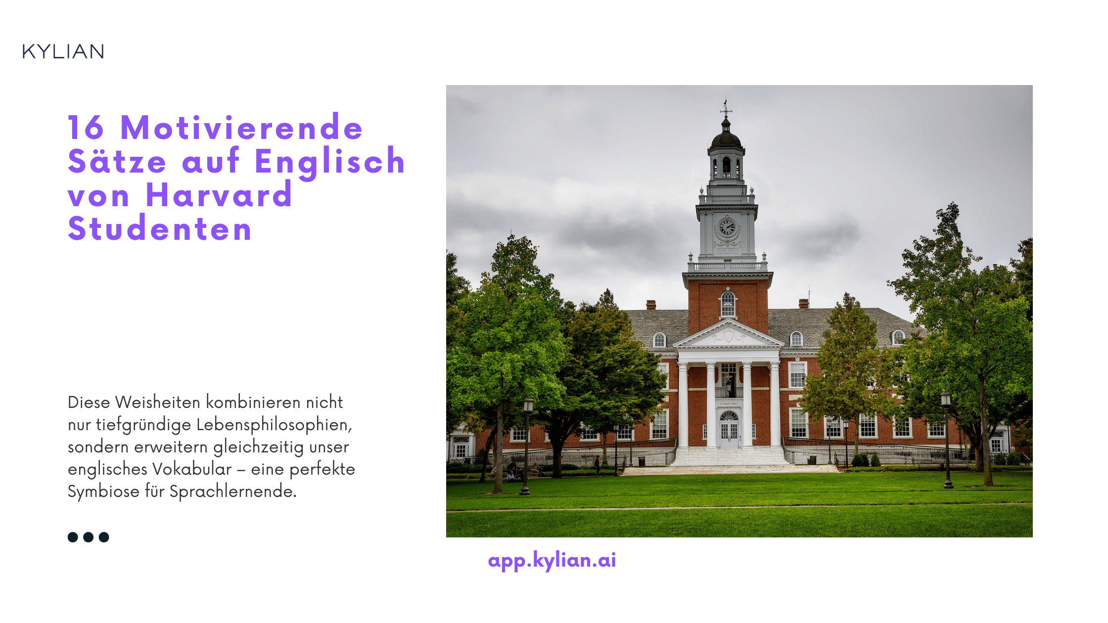 16 Motivierende Sätze auf Englisch von Harvard Studenten