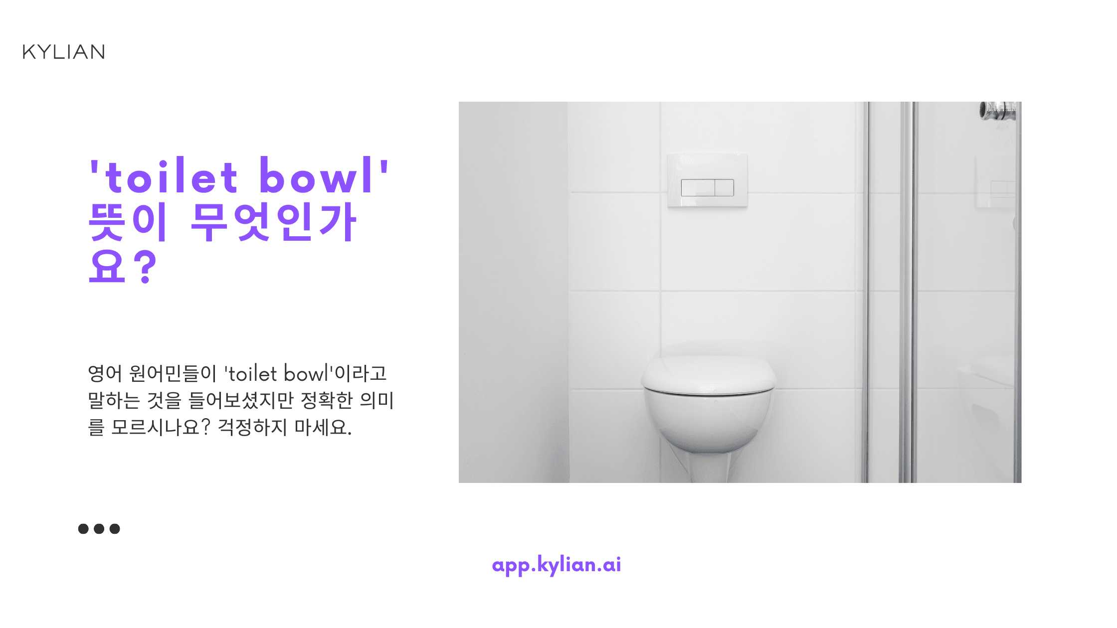 변기를 영어로 어떻게 표현하나요?