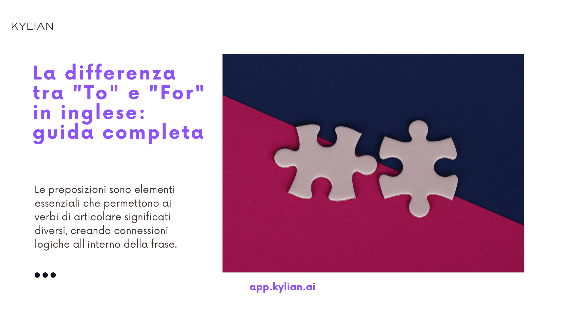 La differenza tra "To" e "For" in inglese: guida completa