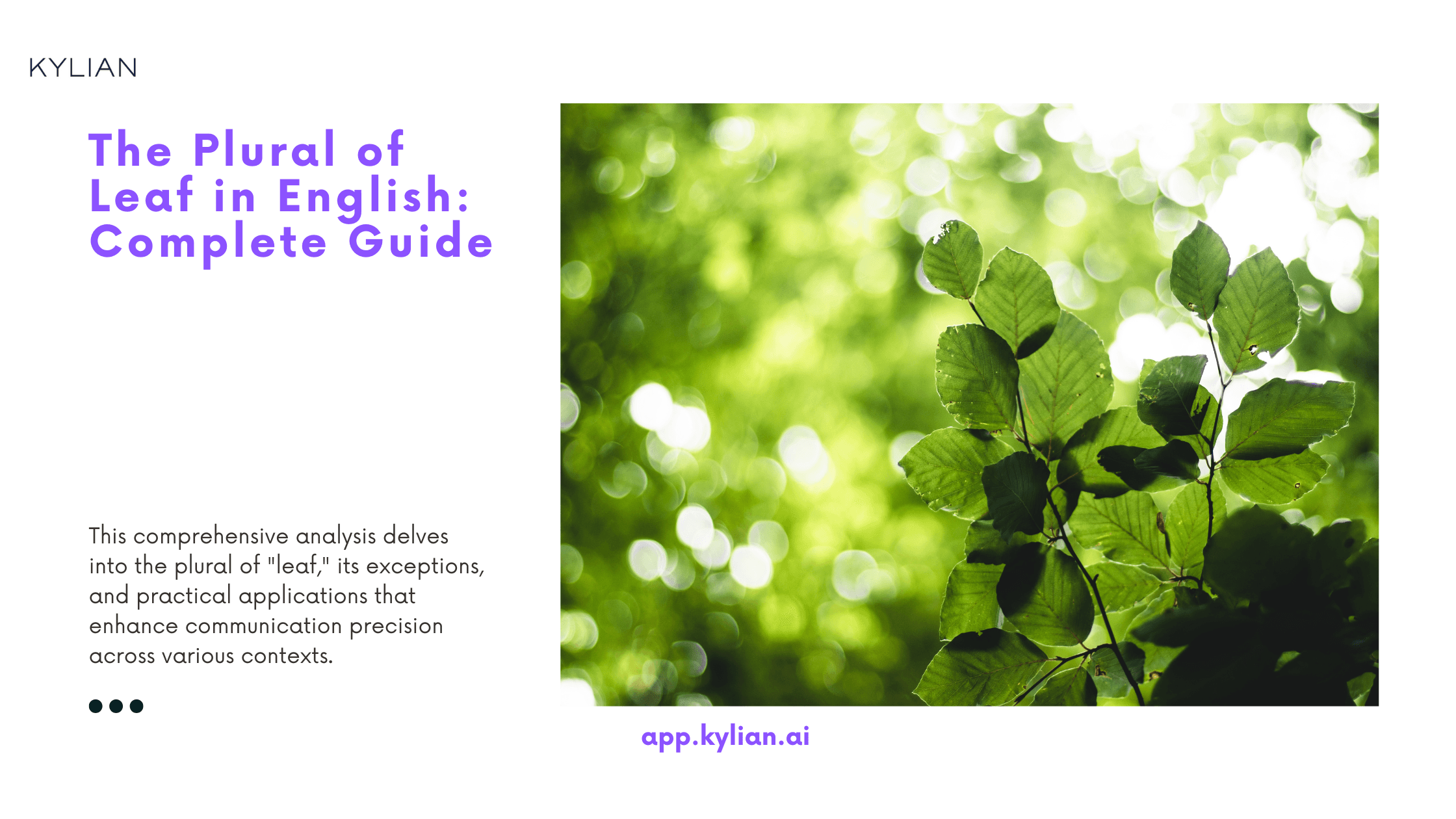 The Plural of Leaf in English: Complete Guide