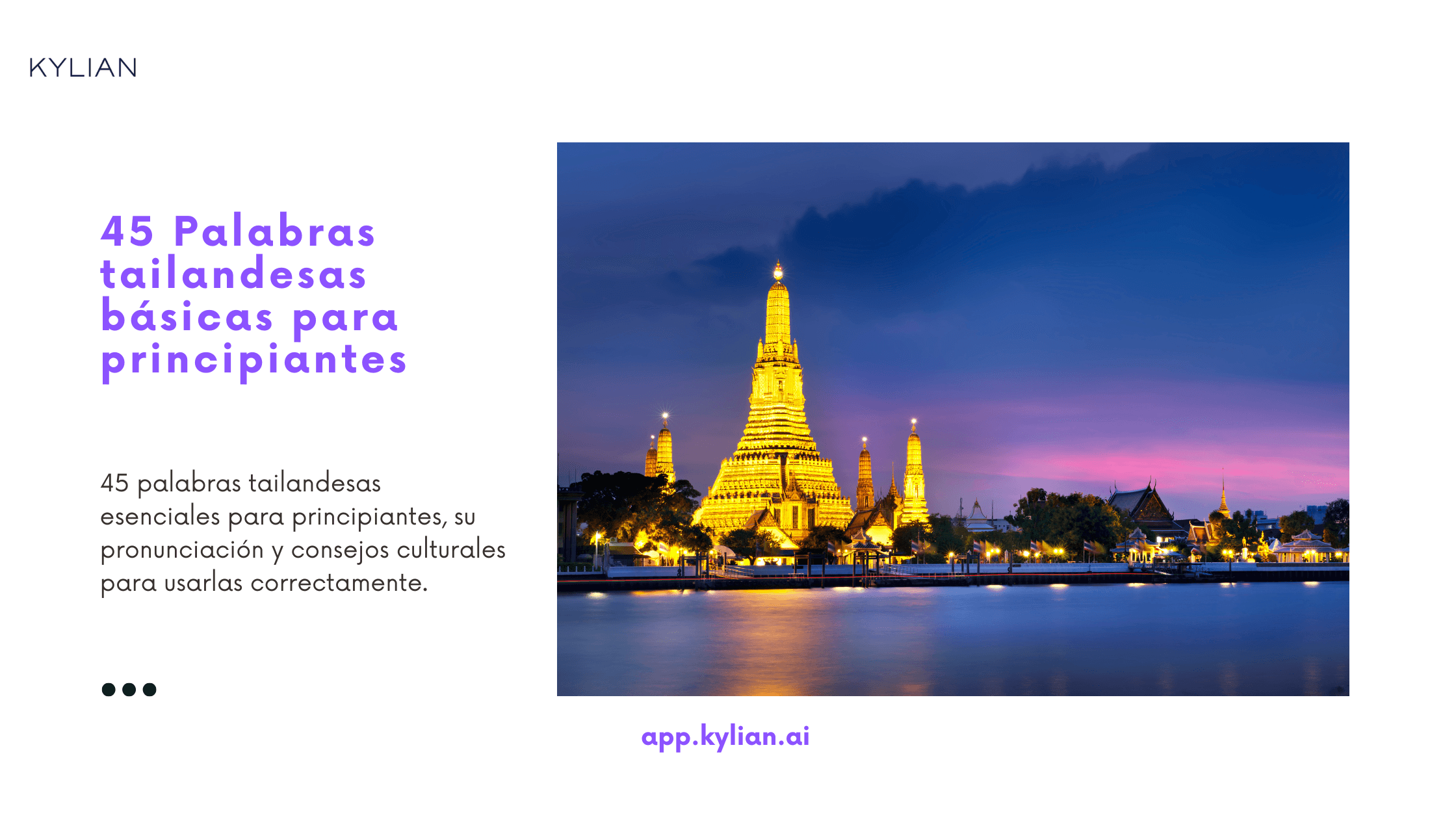 45 Palabras tailandesas básicas para principiantes