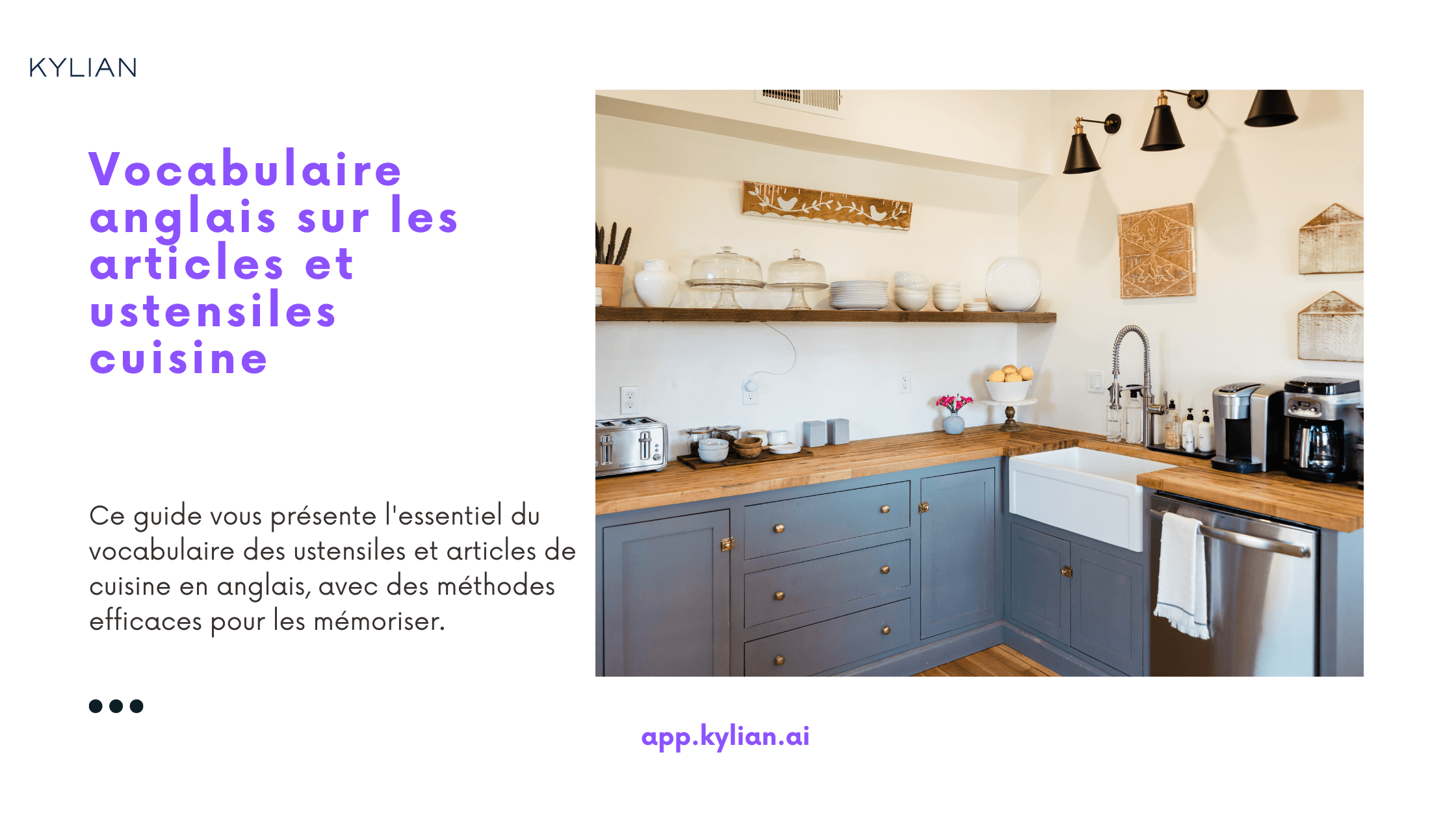 Vocabulaire anglais sur les articles et ustensiles cuisine