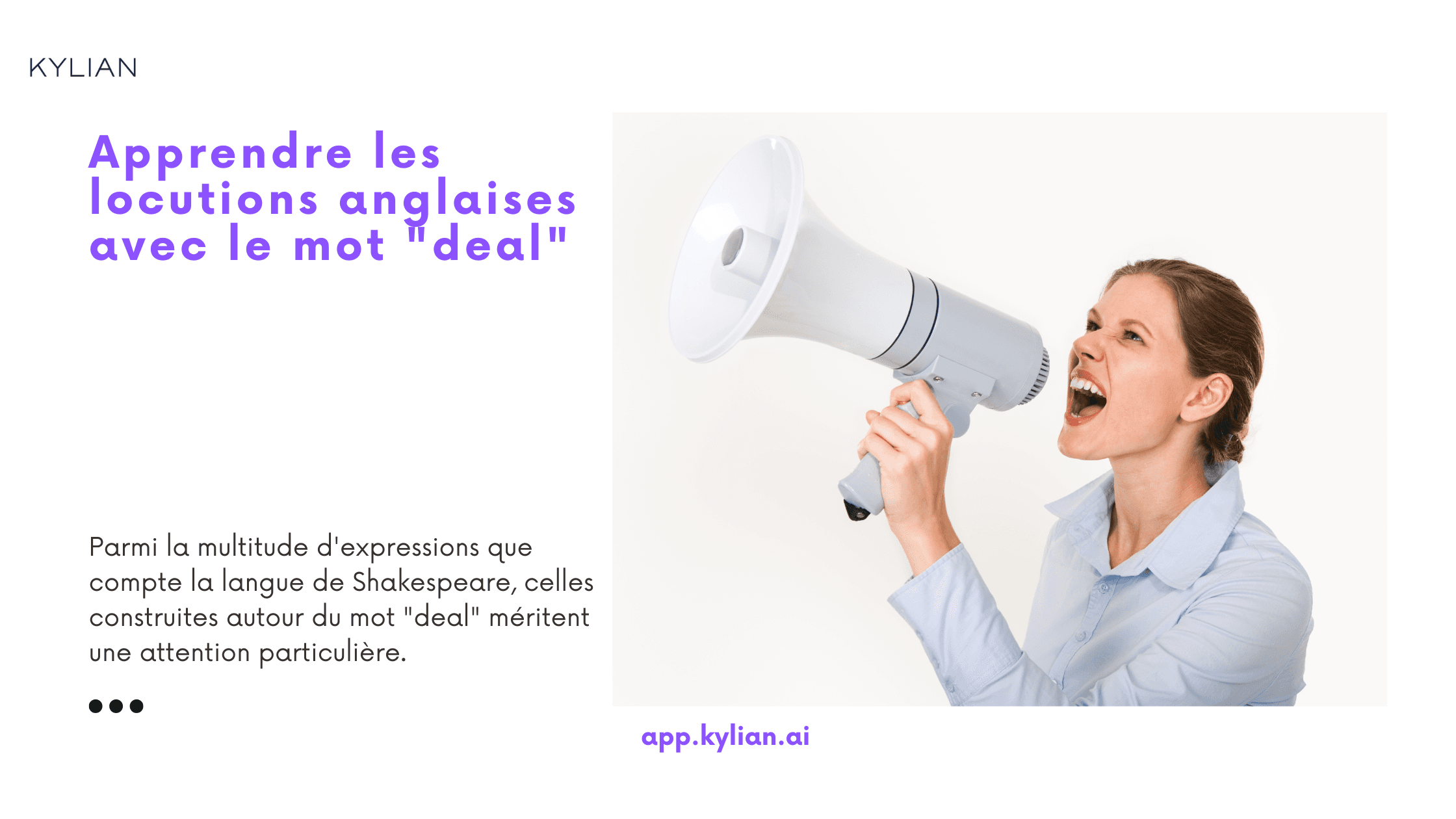 Apprendre les locutions anglaises avec le mot "deal"