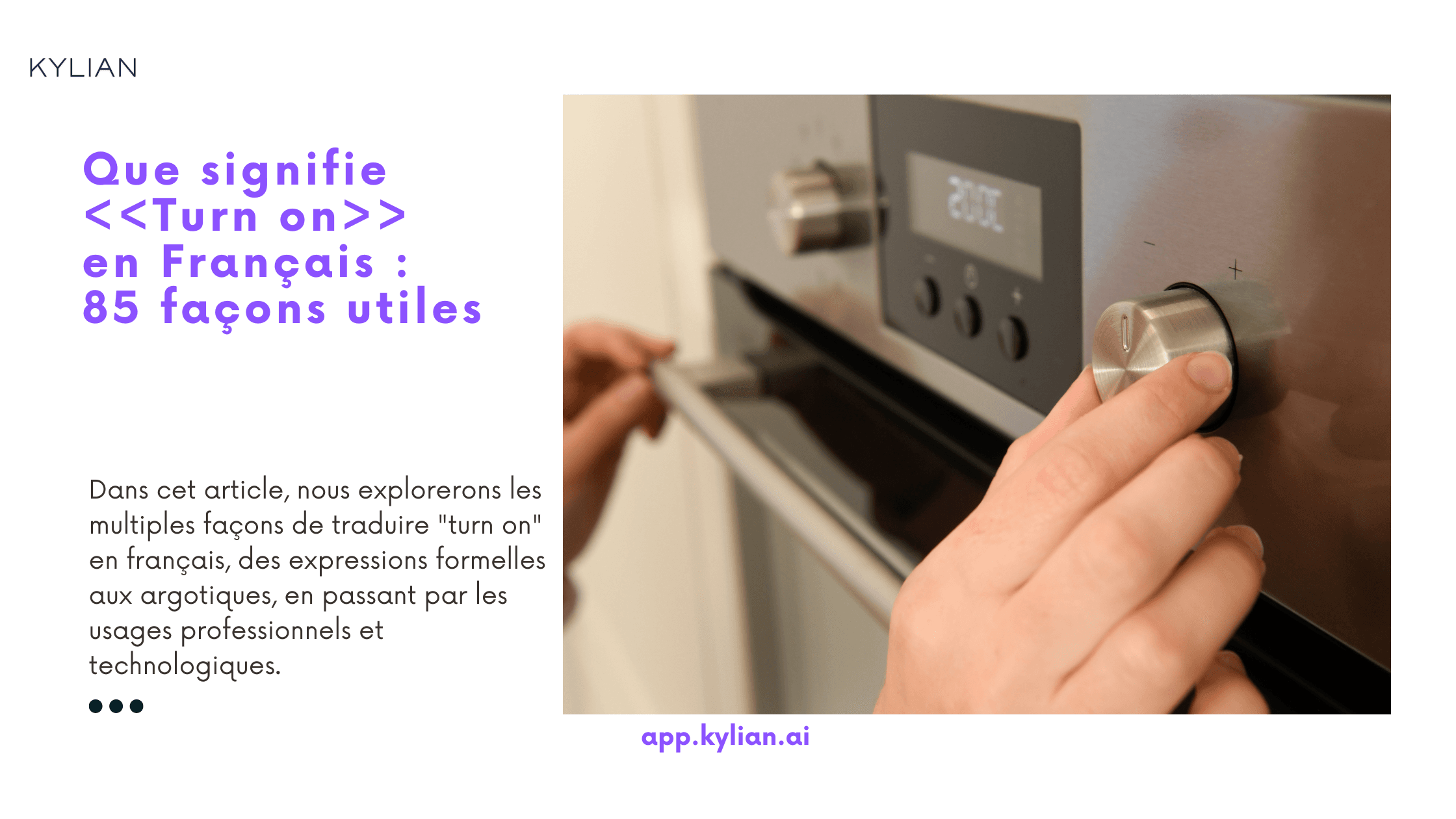 Que signifie <<Turn on>> en Français : 85 façons utiles