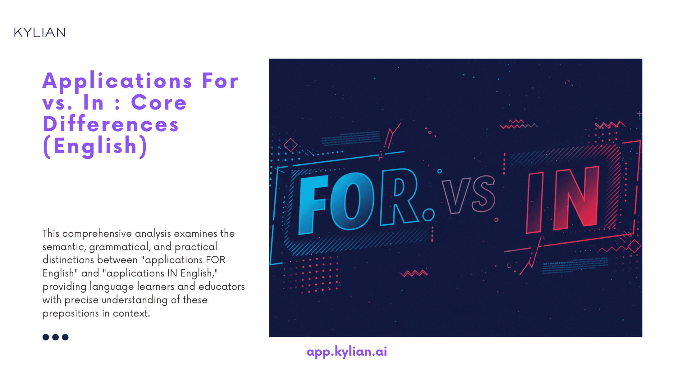 Applications For vs. In : Core Differences (English)