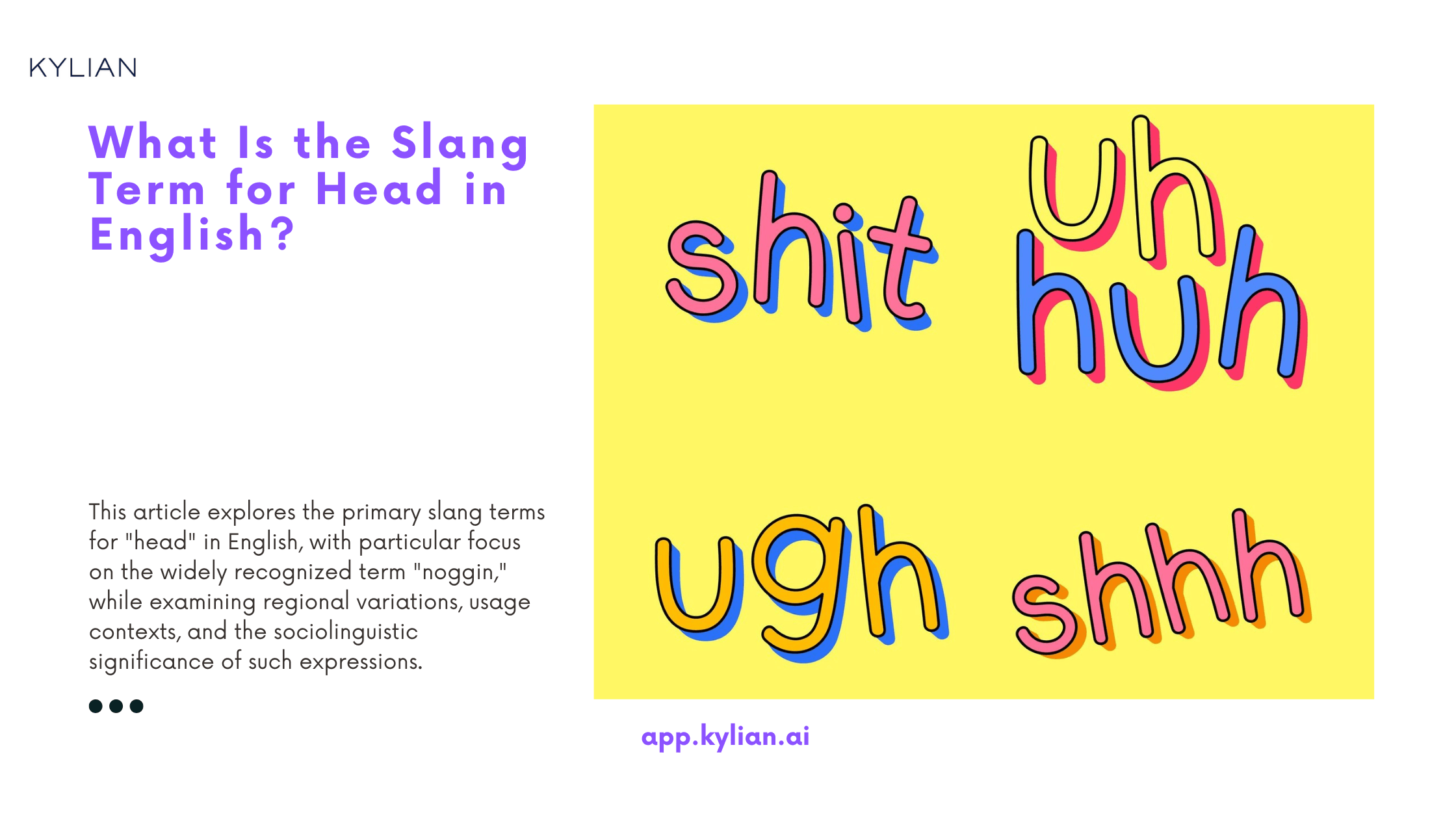 What Is the Slang Term for Head in English?