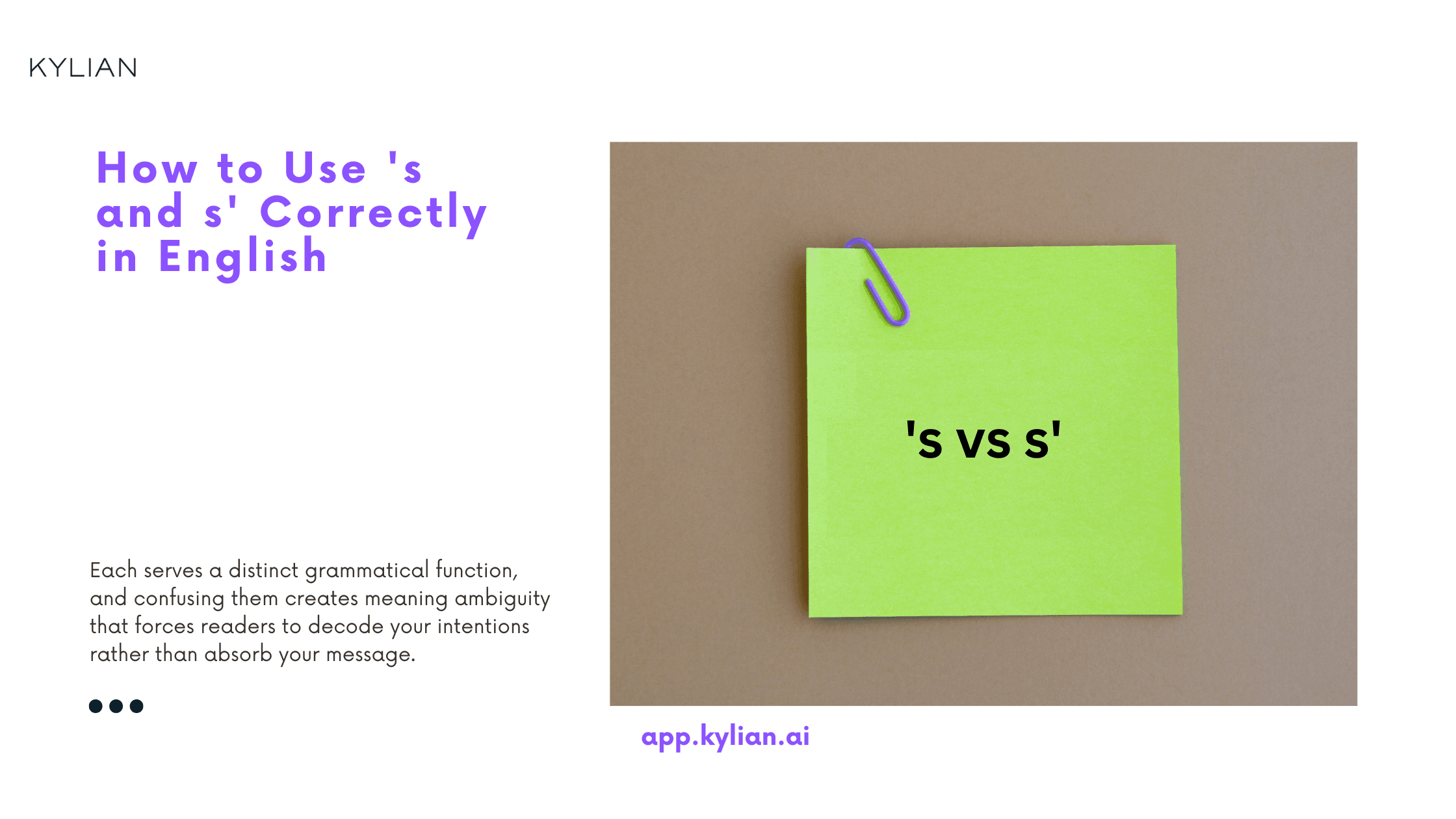 How to Use 's and s' Correctly in English