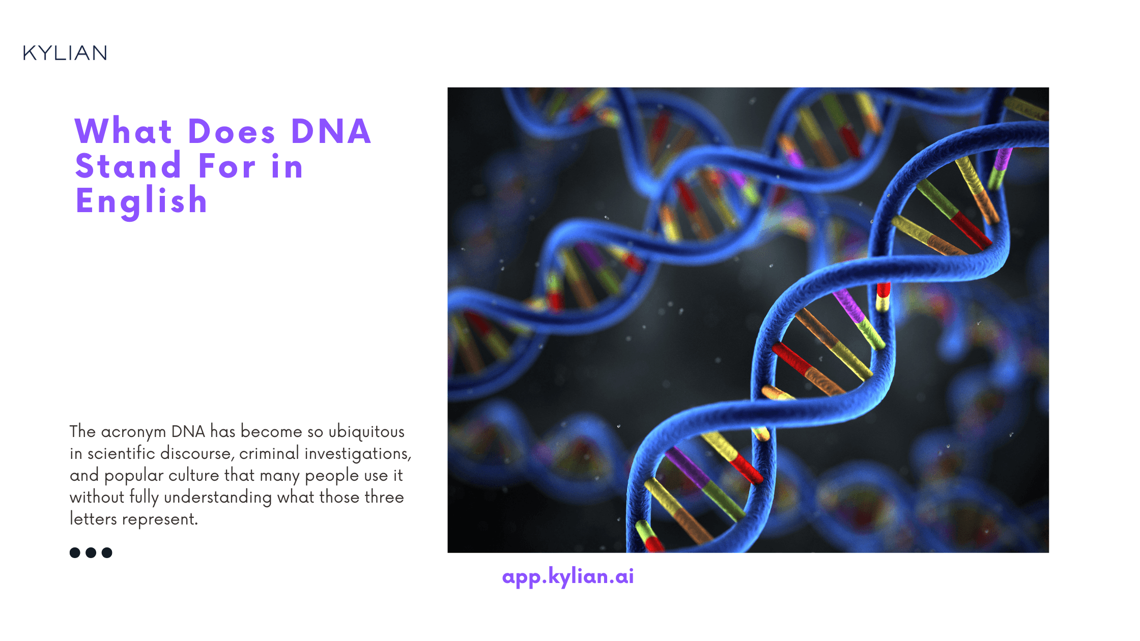 What Does DNA Stand For in English