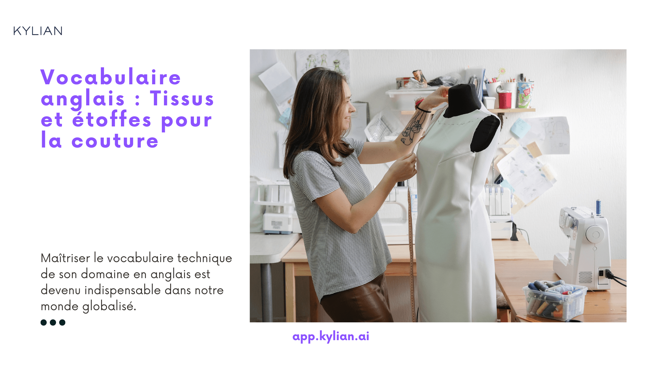 Vocabulaire anglais : Tissus et étoffes pour la couture