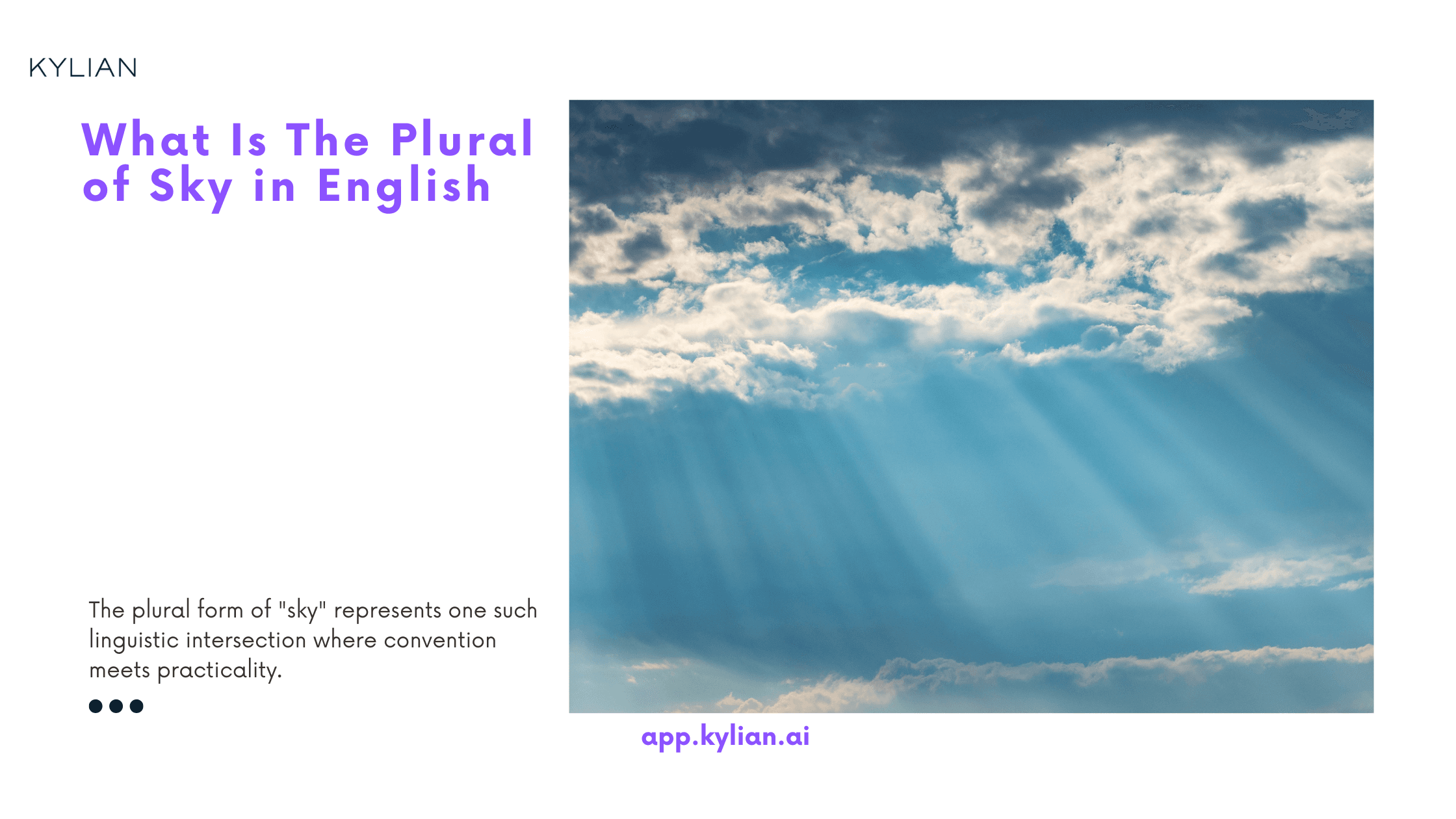 What Is The Plural of Sky in English