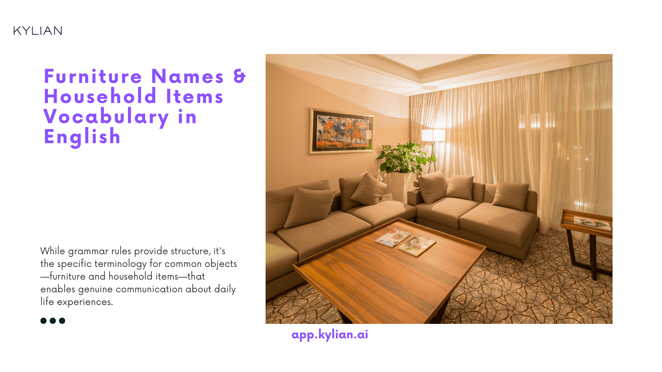 Furniture Names & Household Items Vocabulary in English