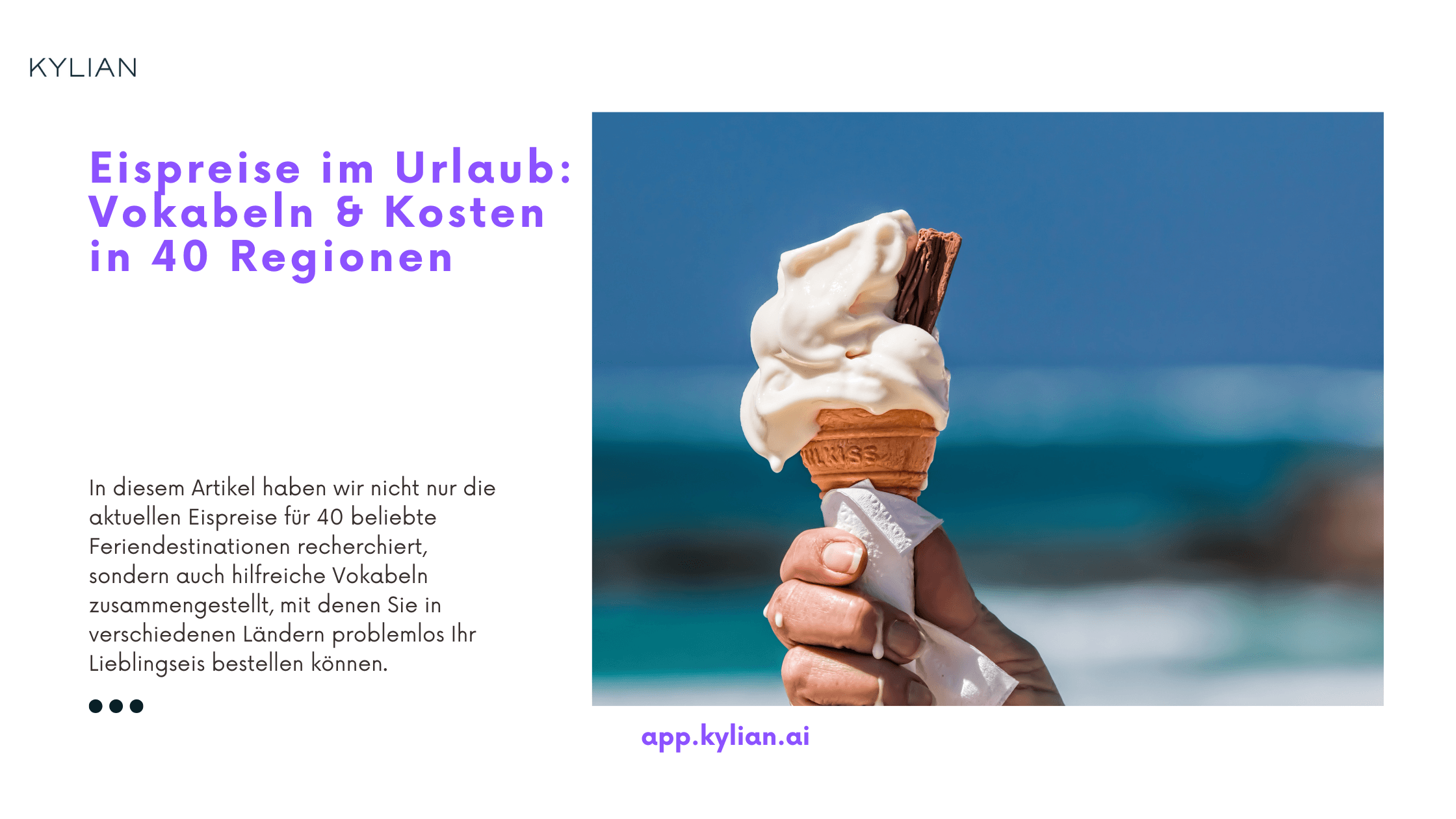 Eispreise im Urlaub: Vokabeln & Kosten in 40 Regionen