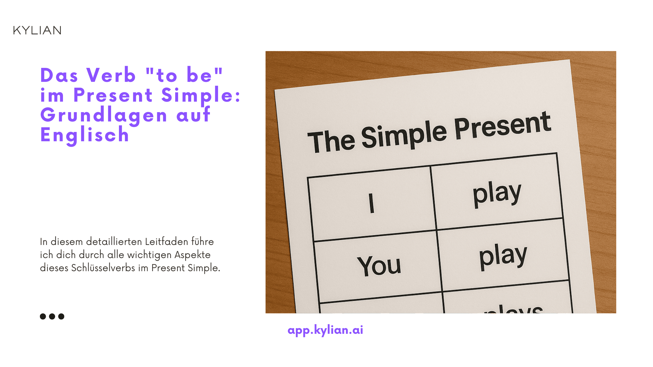 Das Verb "to be" im Present Simple: Grundlagen auf Englisch