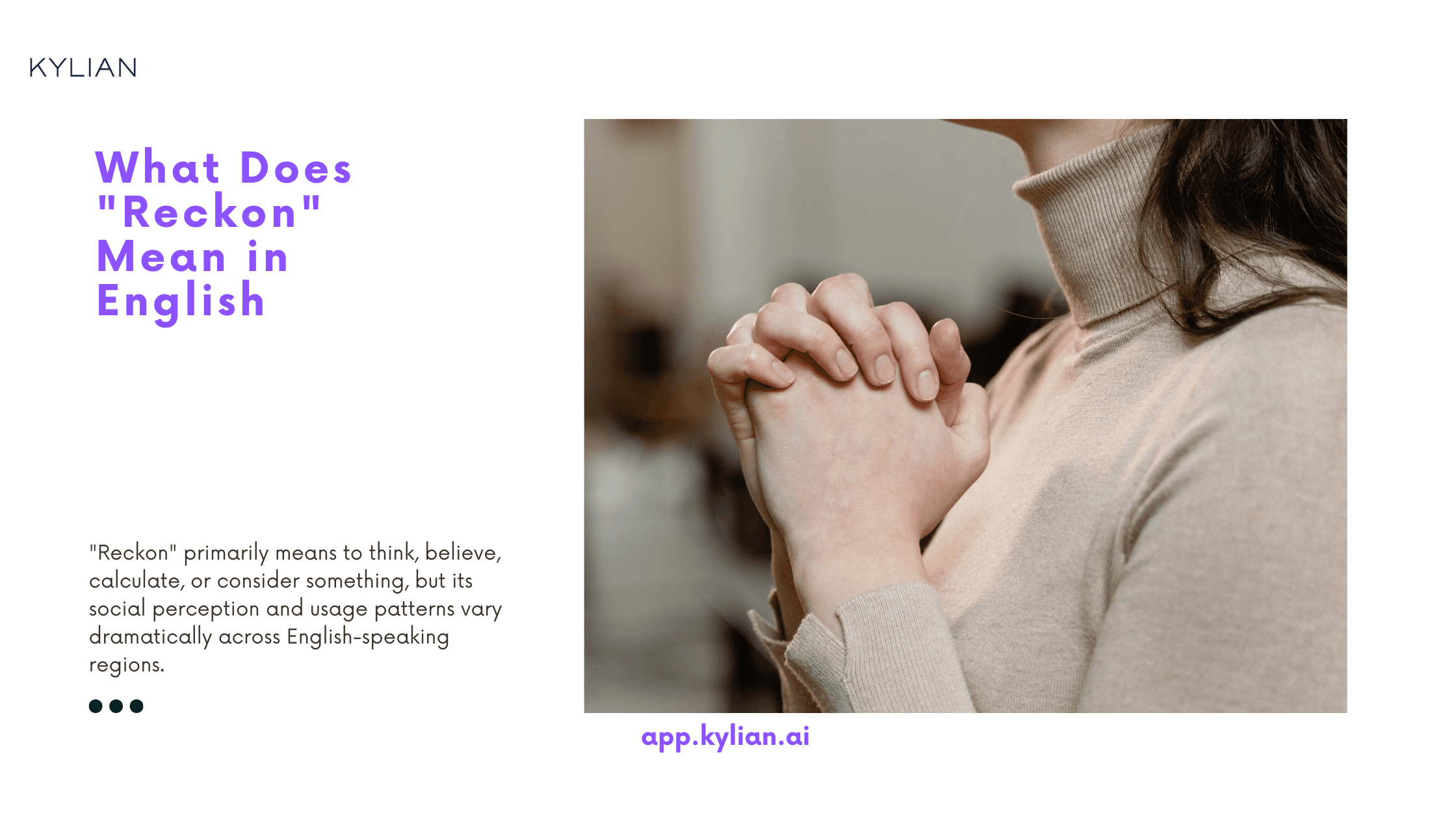 What Does "Reckon" Mean in English