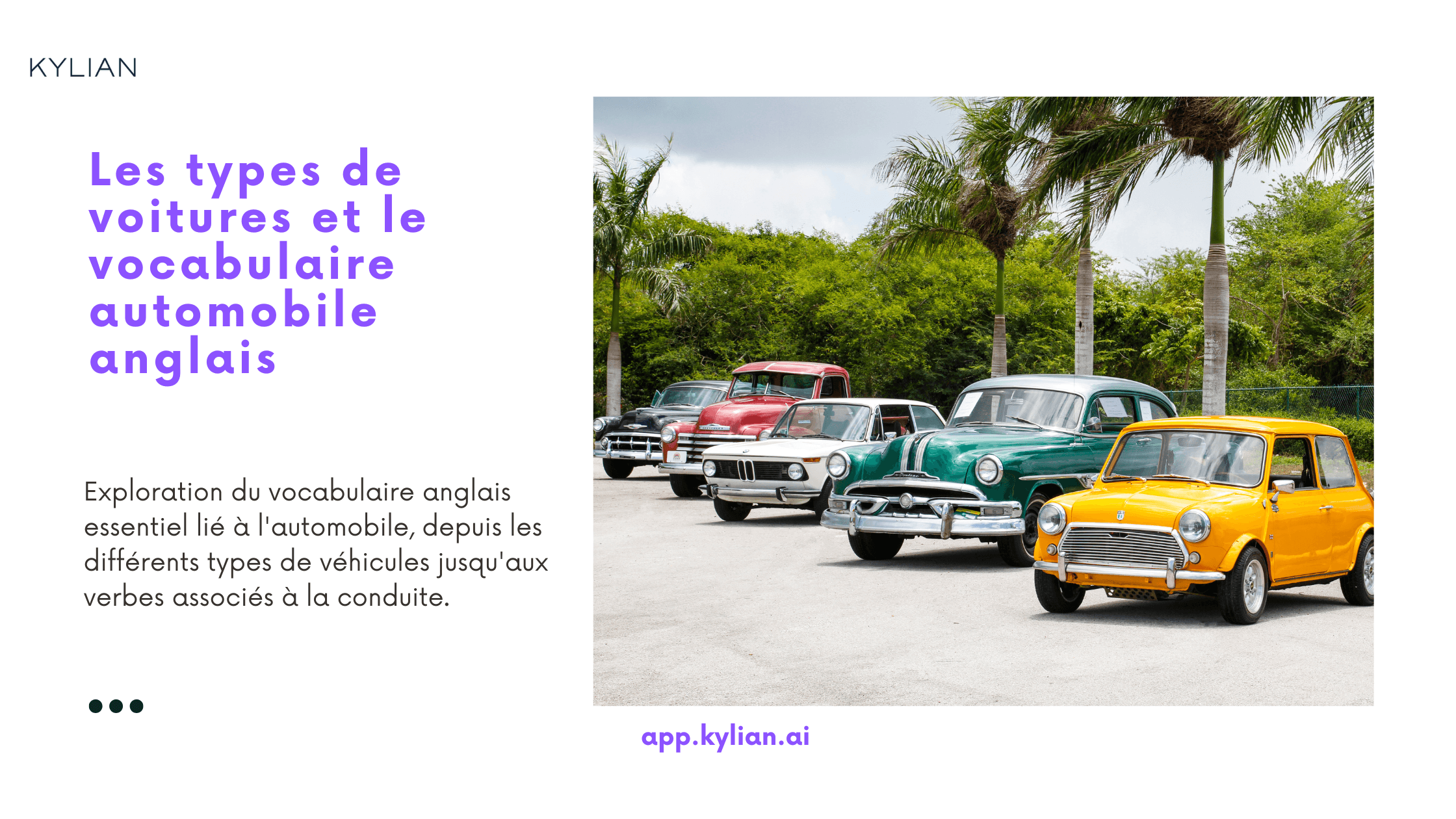 Les types de voitures et le vocabulaire automobile anglais