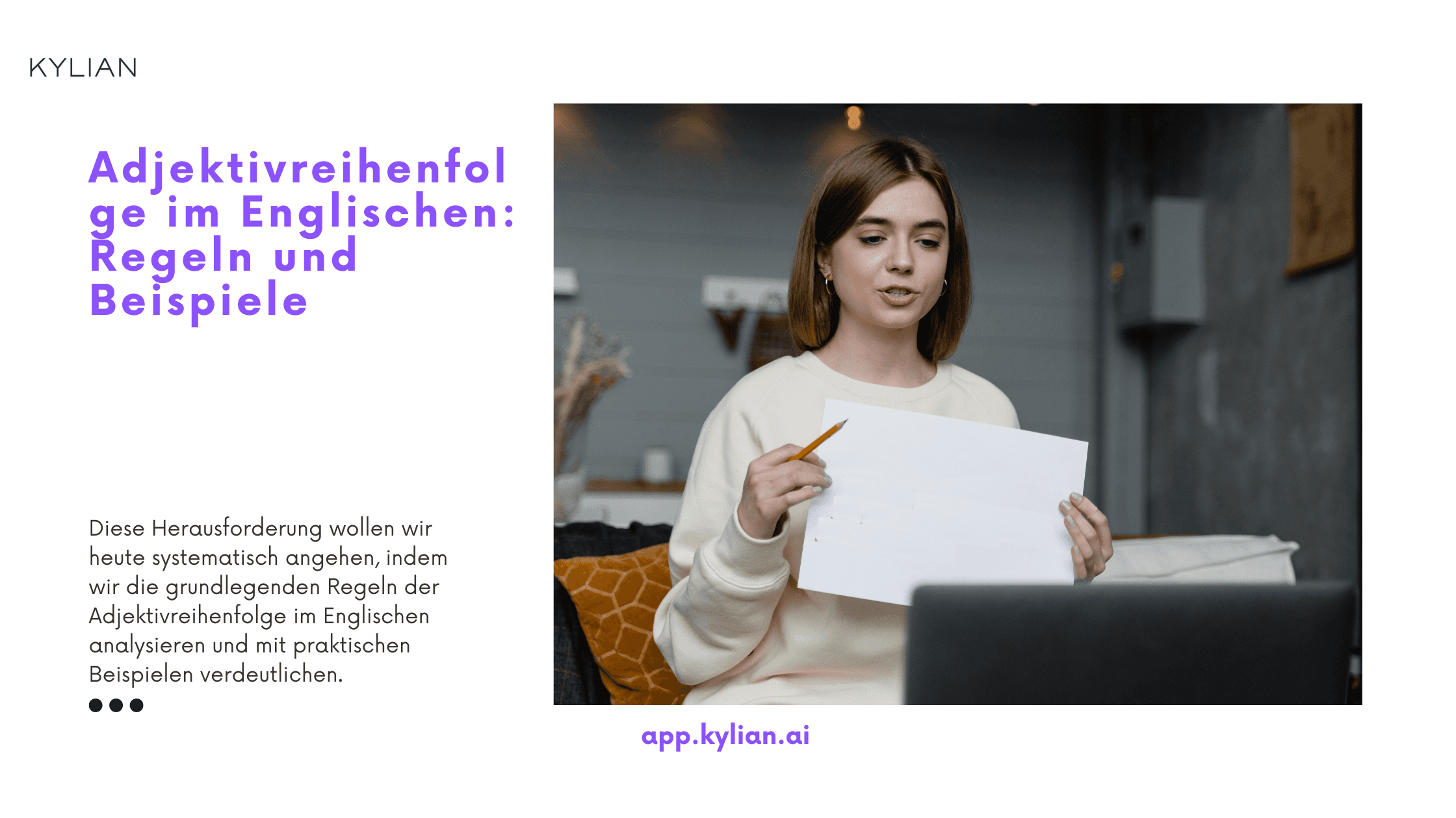 Adjektivreihenfolge im Englischen: Regeln und Beispiele