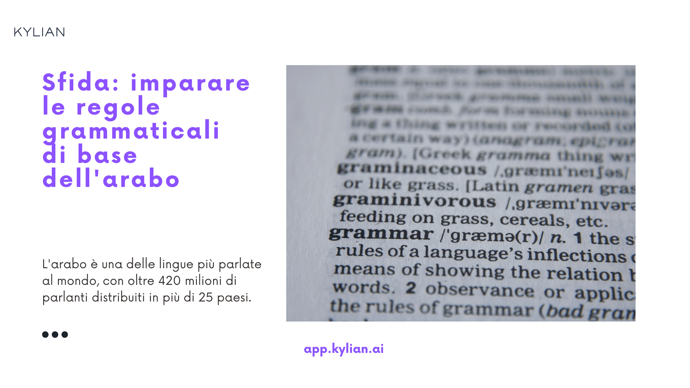 Sfida: imparare le regole grammaticali di base dell'arabo