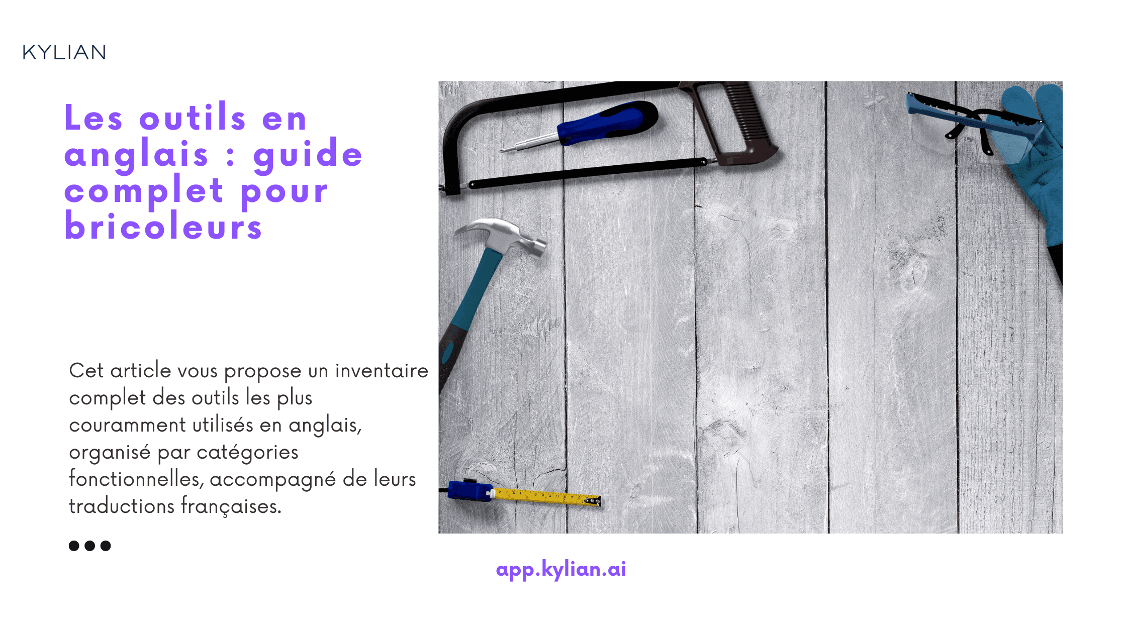 Les outils en anglais : guide complet pour bricoleurs