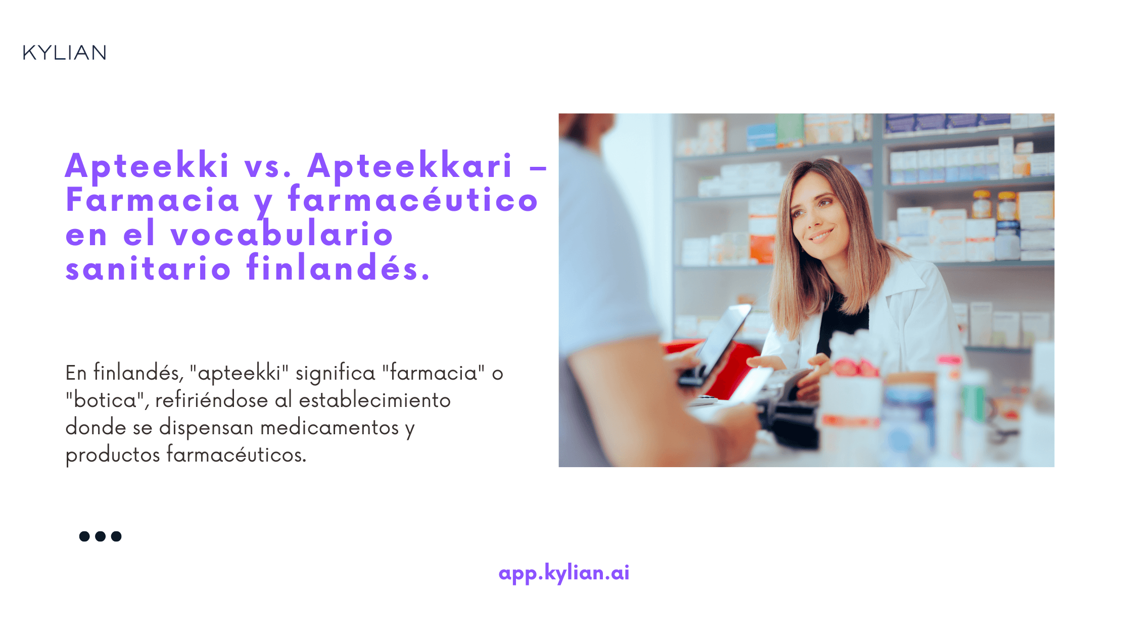 Apteekki vs. Apteekkari – Farmacia y farmacéutico en el vocabulario sanitario finlandés.