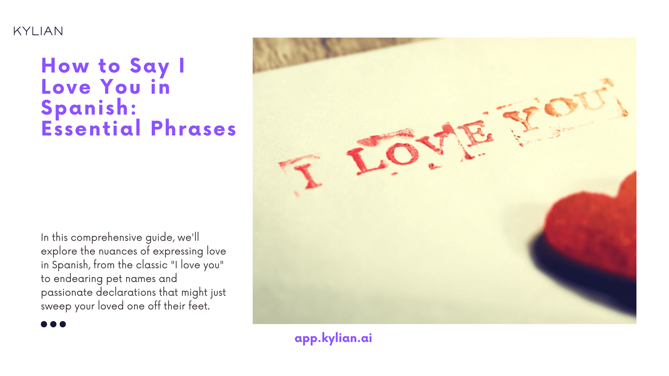 How to Say I Love You in Spanish: Essential Phrases