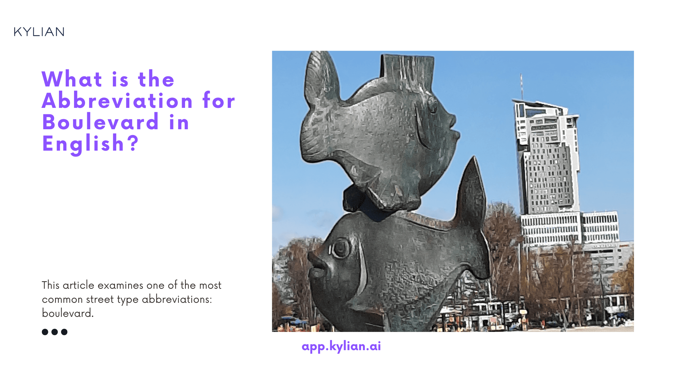 What is the Abbreviation for Boulevard in English?