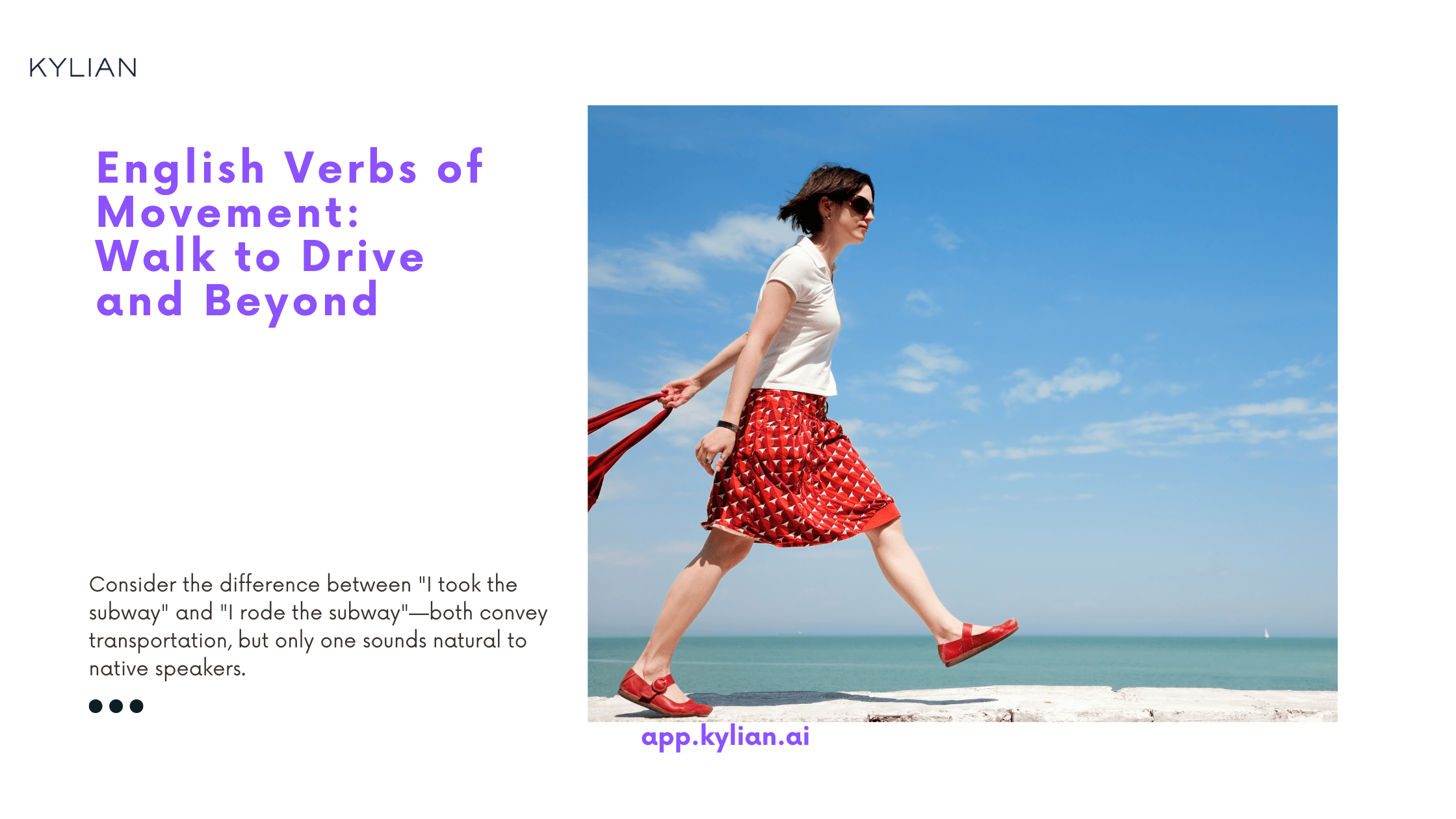 English Verbs of Movement: Walk to Drive and Beyond
